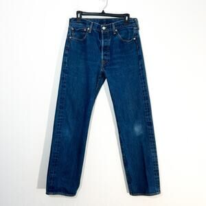 Levi's 501 Jeans Mens 34x30 Button Fly 100% Cotton Straight Leg Medium Wash
